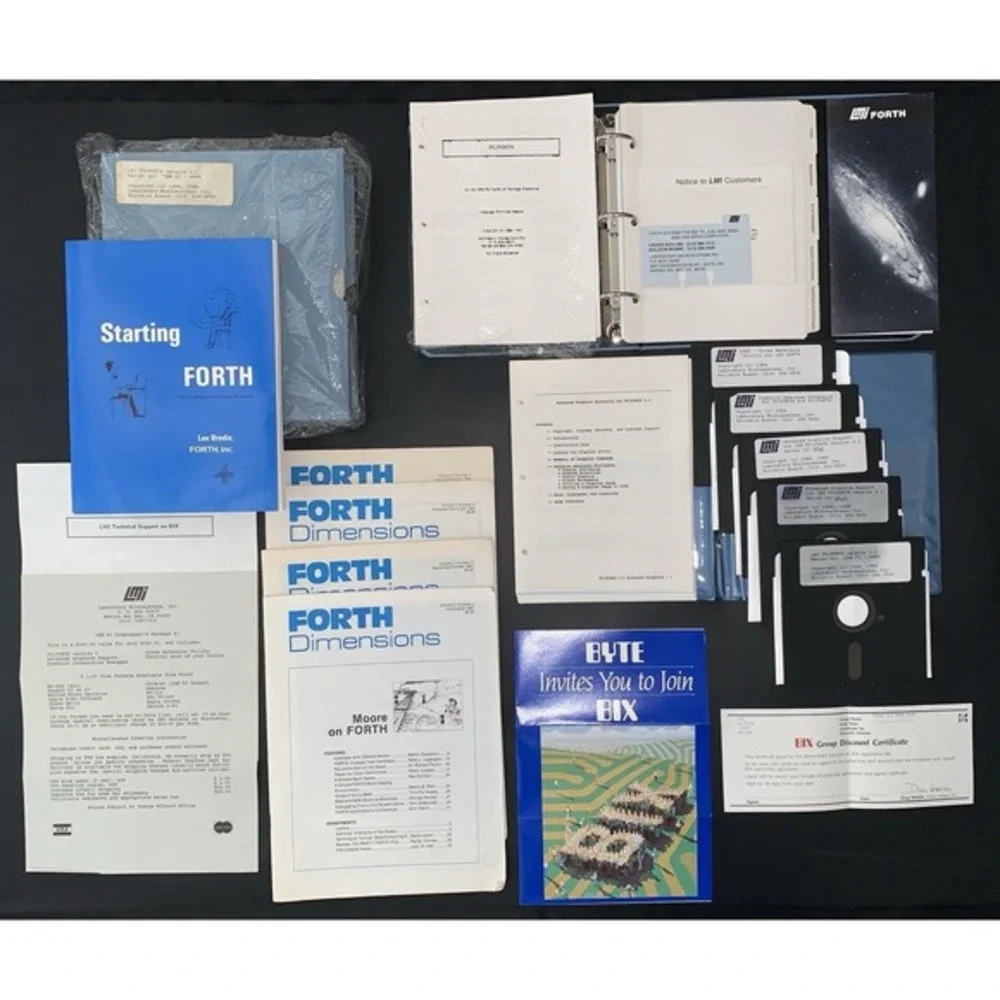 Vtg 1984 LMI IBM PC/Forth v3.1 OS Forth Dimensions Magazines, Diskettes & Manual